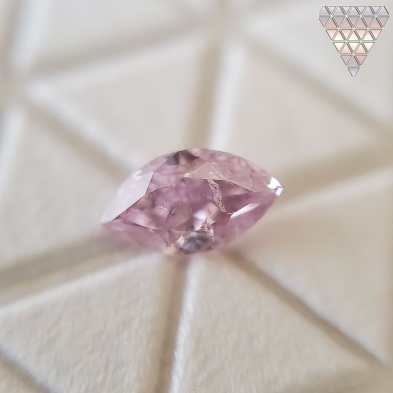 0.114 ct FANCY PURPLE PINK I2 MARQUISE AGT 天然 ピンク 