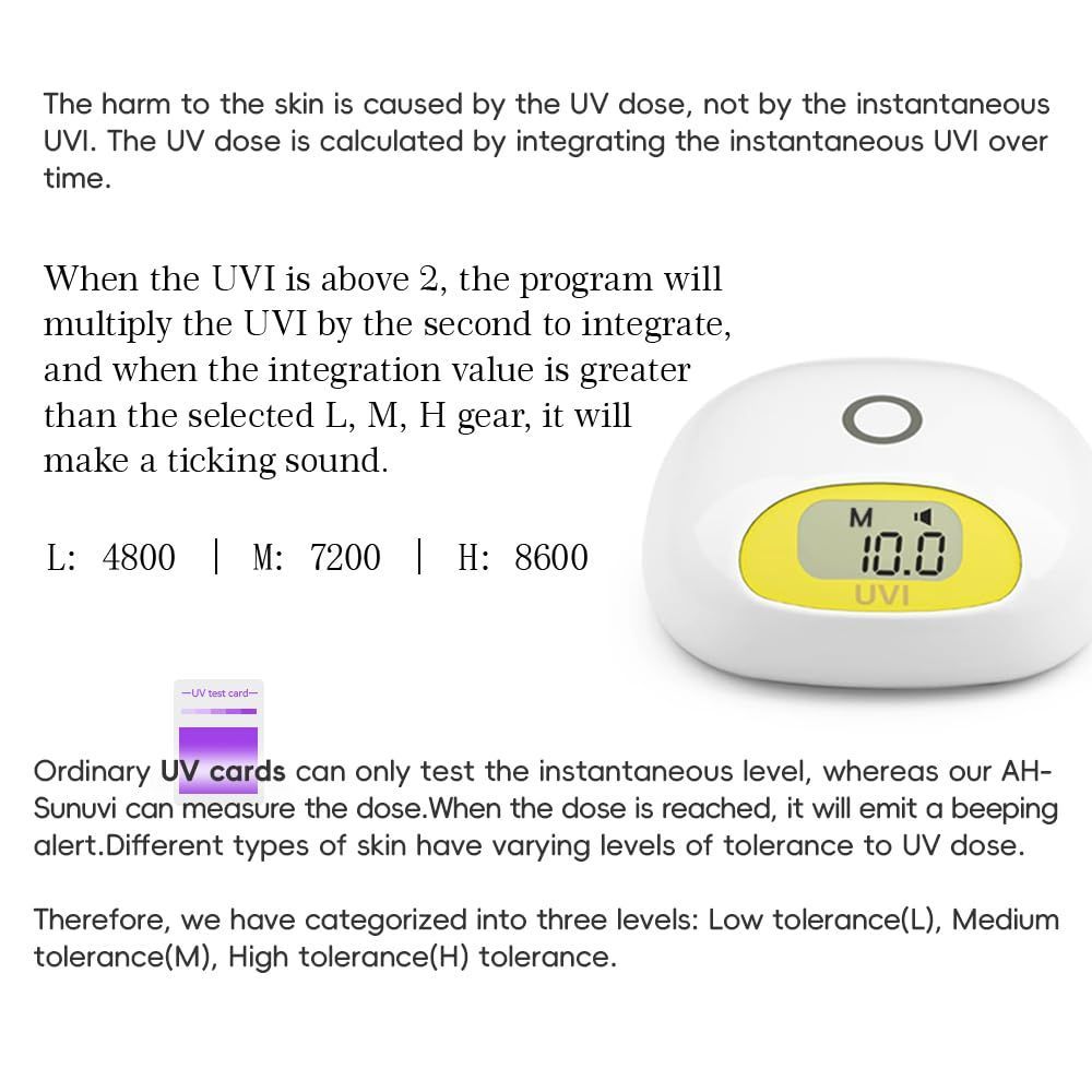 日光UVインデックスメーター UVハートアラーム 日焼け時のビープ音 使用時間制限なし