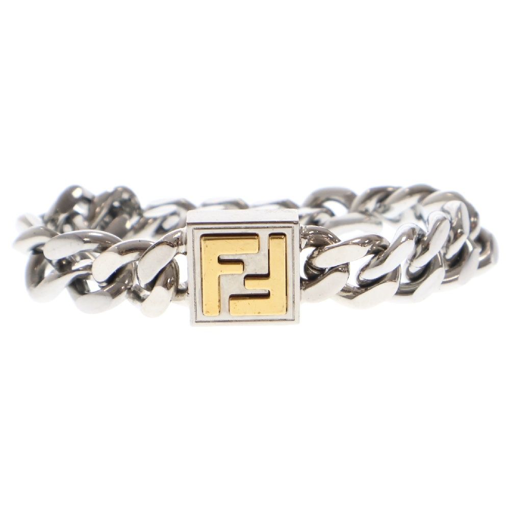 FENDI (フェンディ) ロゴ チェーンブレスレット シルバー