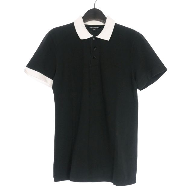 ニールバレット Neil Barrett バイカラー ポロシャツ 半袖 M ブラック 