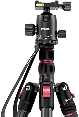 SmallRig 三脚 カメラ用三脚 一脚可変式 アルミ製 360°自由雲台 2m 高さ調節 耐荷重15kg 中心軸反転 コンパクト Arca-Swiss用クイックリリースプレート付き スマホクリップ付き 3474C