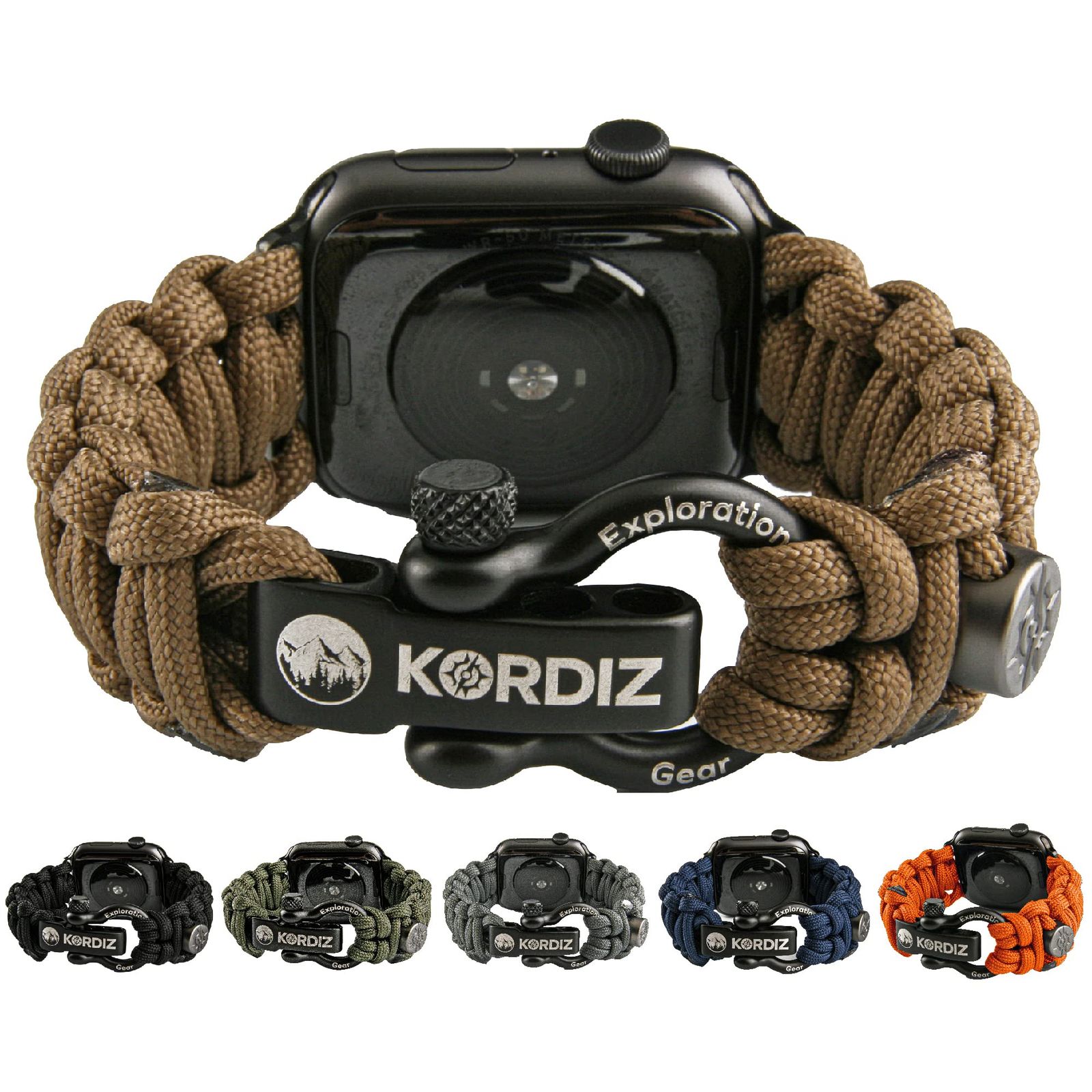 KORDIZ Survivor パラコードApple Watchバンド Apple Watch Series 8/7/6/5/4/3/2/1/SEとUltraに対応 - 42mm 44mm 45mm 49mm [コヨーテ] [M for Ultra 49mm]