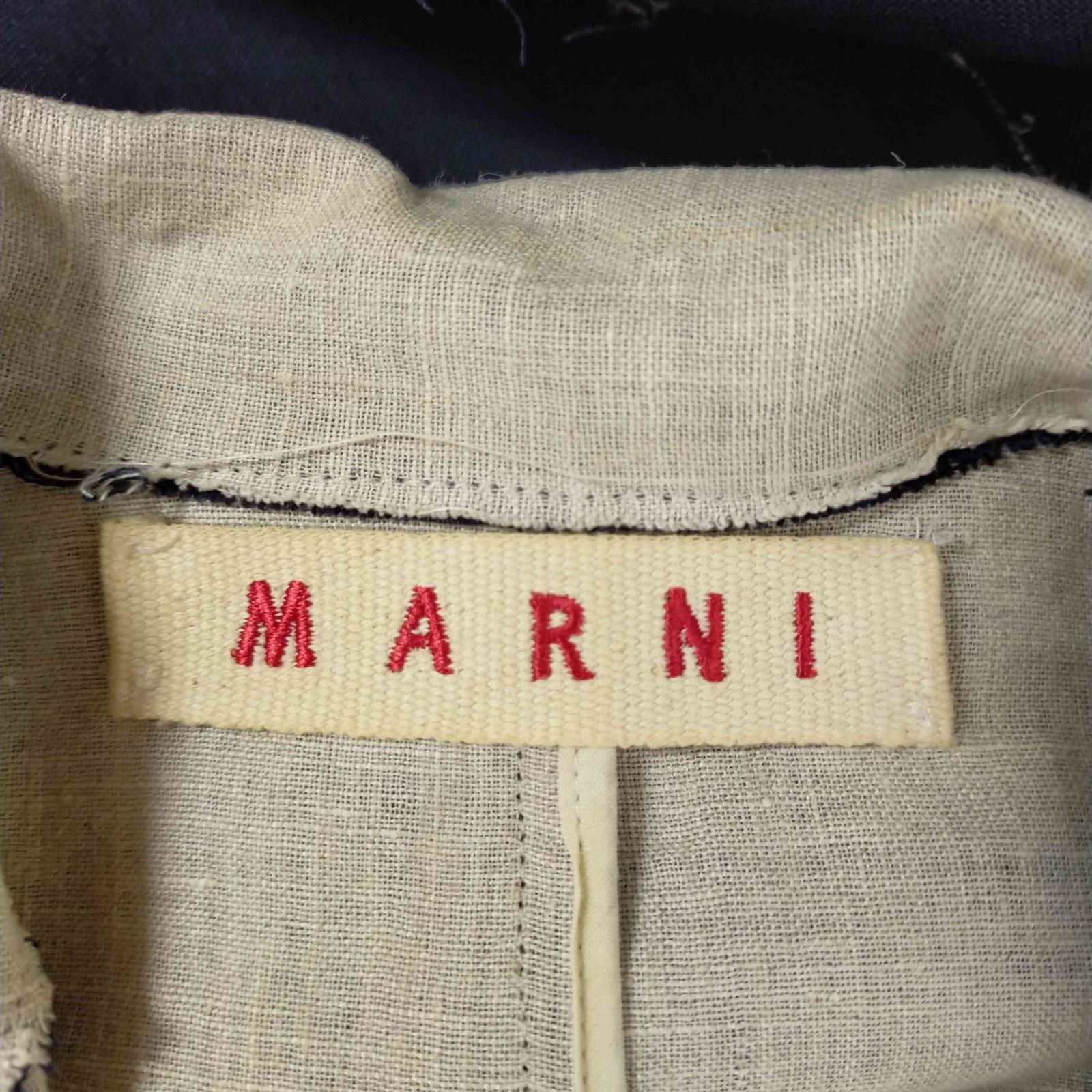 マルニ MARNI イタリア製 ダメージ加工 3B リネン混 ウールテーラード