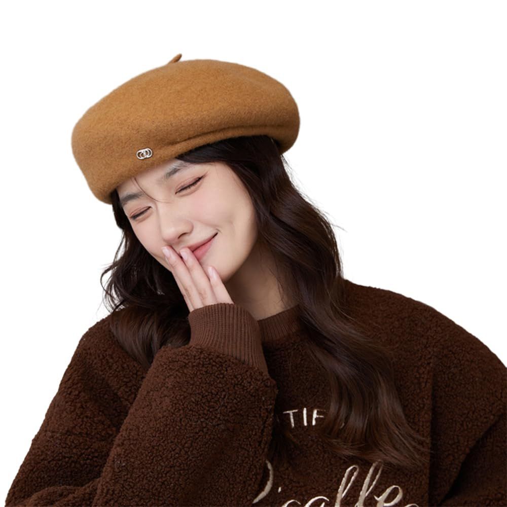 数量 ベレー帽 秋冬 画家帽 レディース 無地 レトロ Karsaer カジュアル 通勤 通学 メイラード 着こなし G0073