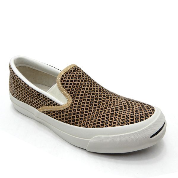 コンバース スリッポン スニーカー メンズ CONVERSE JACK PURCELL BURKINAFASO-TEXTILE SLIP-ON ベージュ