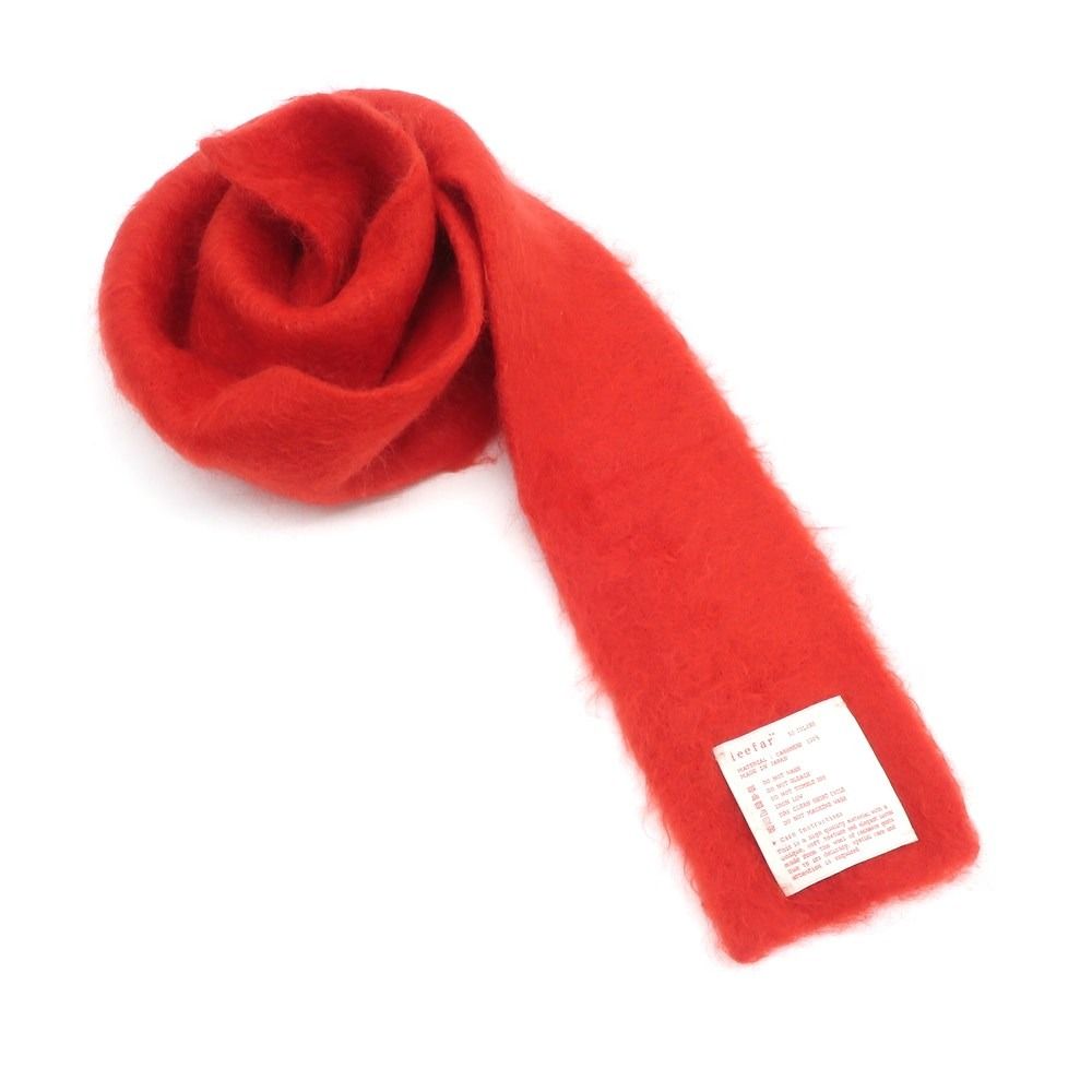 中古】イーファー ieefar カシミヤ ナロー マフラー レッド【メンズ】