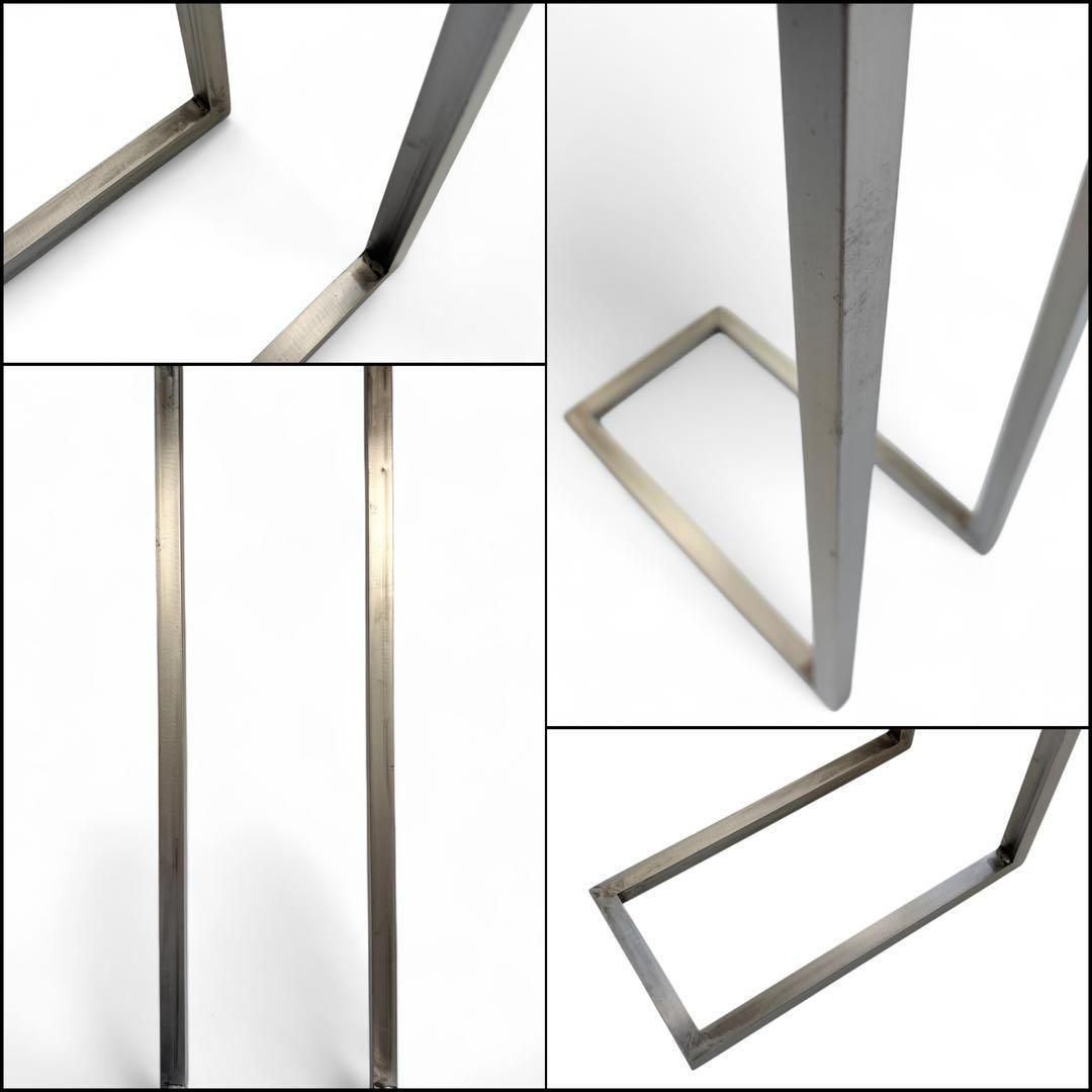 サイドテーブル 北欧風 アイアン 無垢材 木製 一枚板 コの字