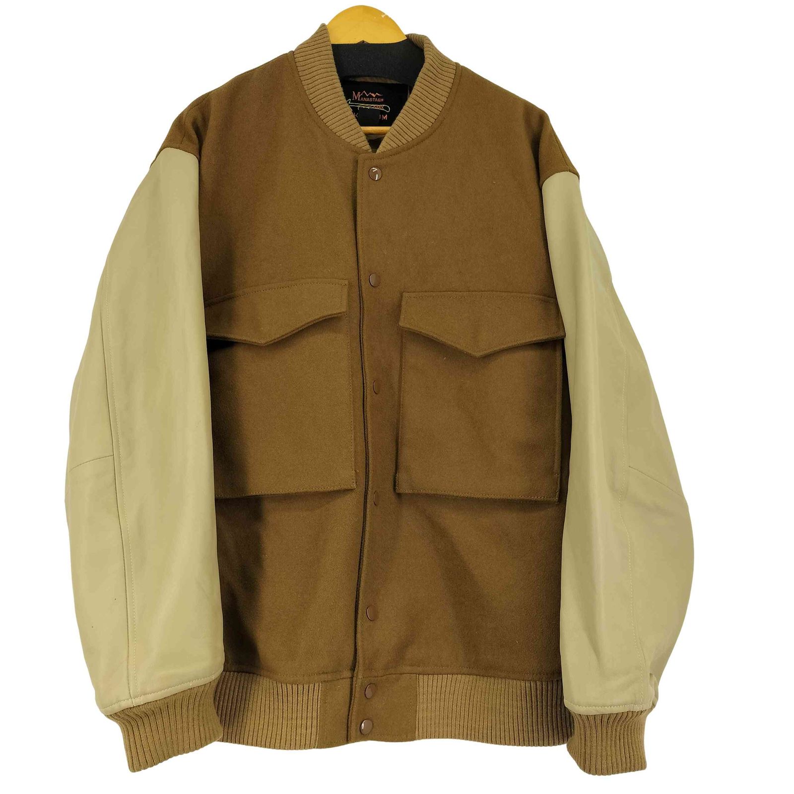 MANASTASH◆ミリタリーアワードジャケット/スタジャン/XL/ウール/ブルゾン/7112047 ＭＡＮＡＳＴＡＳＨ × ＳＫＯＯＫＵＭ／マナスタッシュ