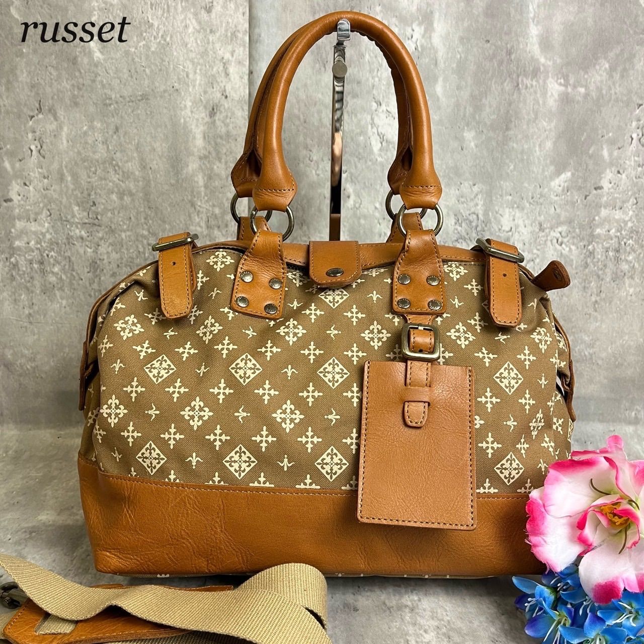 ☆良品☆ HUNTING WORLD 2way ボストンバッグ シボ レザー ☆良品☆ HUNTING WORLD 2way ボストンバッグ シボ レザー