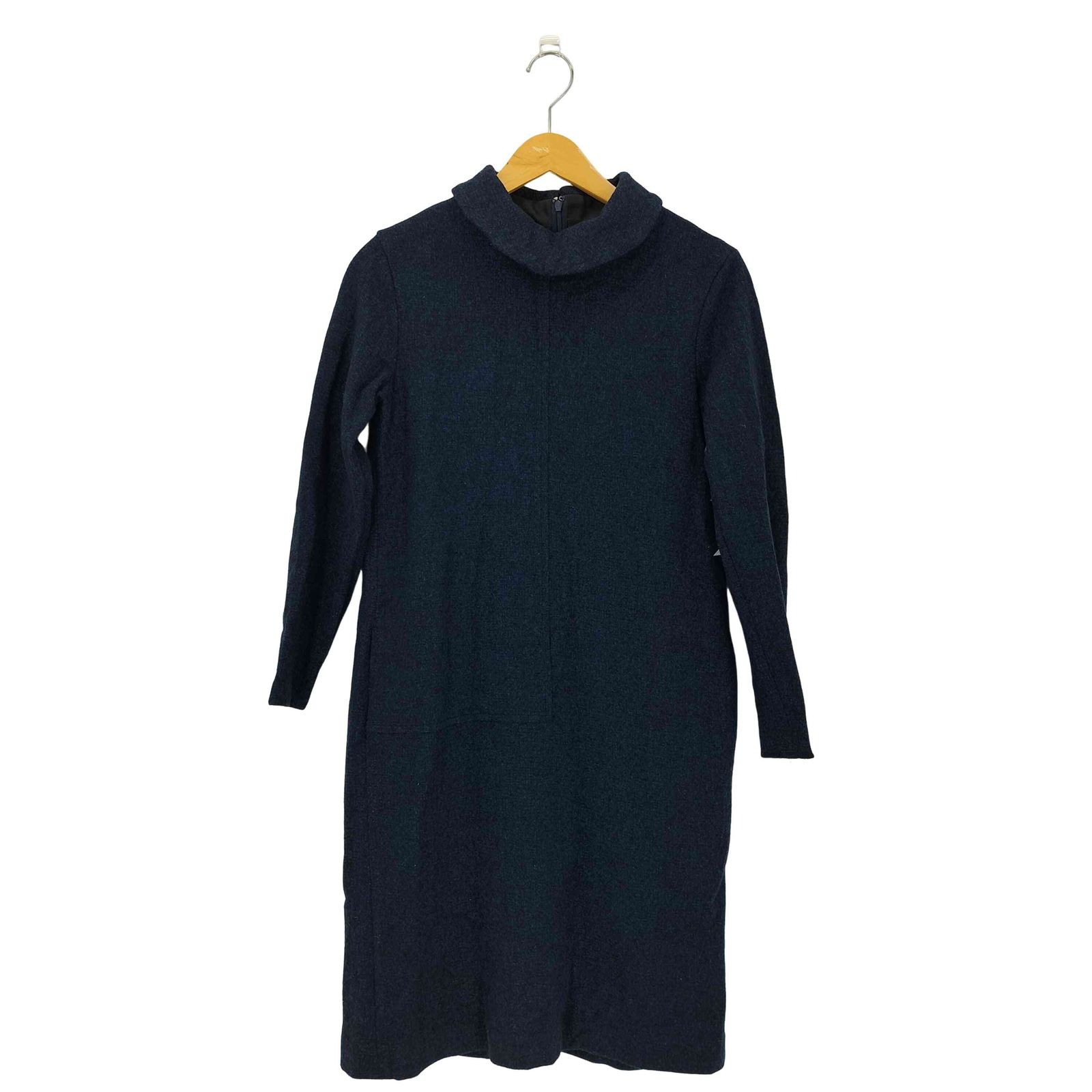 クレージュ courreges カラー付き ウールニットワンピース