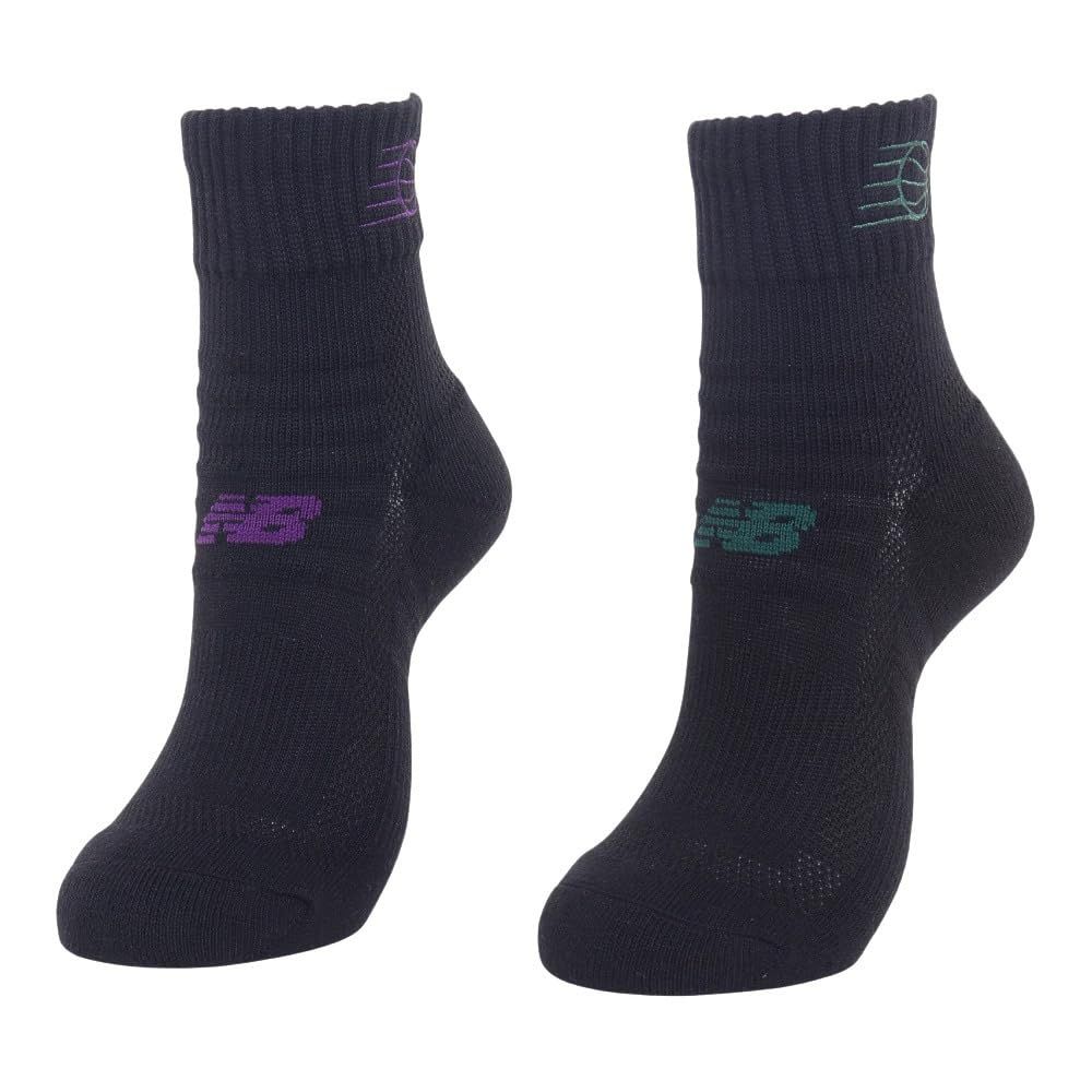 ニューバランス（new balance） バスケットボール ソックス 2足組 LAS45655AS3 （ブラック/Ｌ/Men's、Lady's） 