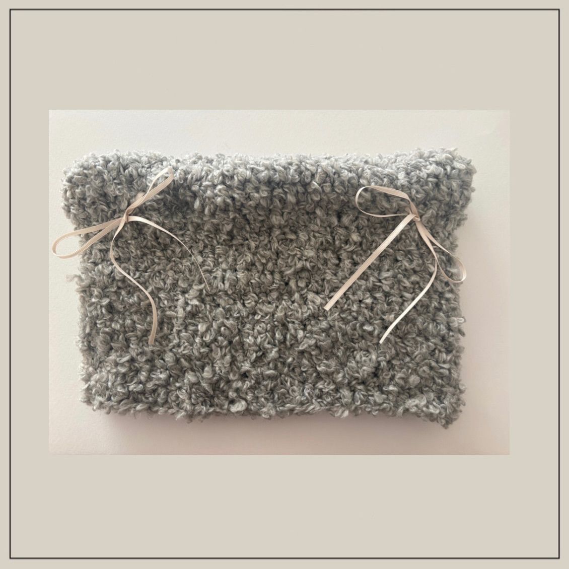 猫耳ニット帽  (リボン2色付き)