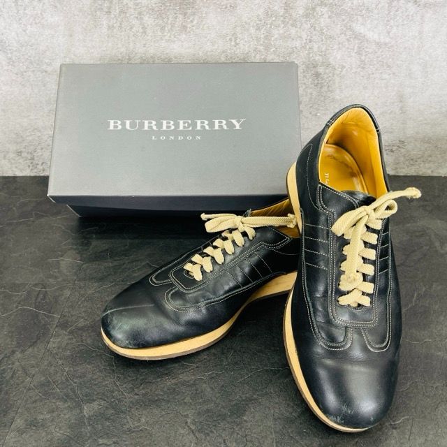 BURBERRY バーバリー バーバリー ローカットスニーカー レザー Bu1340 26cm メンズ ブラック