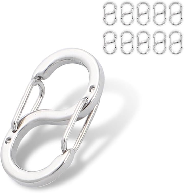 Fastener Keychain Noalife Stainless Steel Keychain Carabiner Snap Hook S-shaped Small ...
