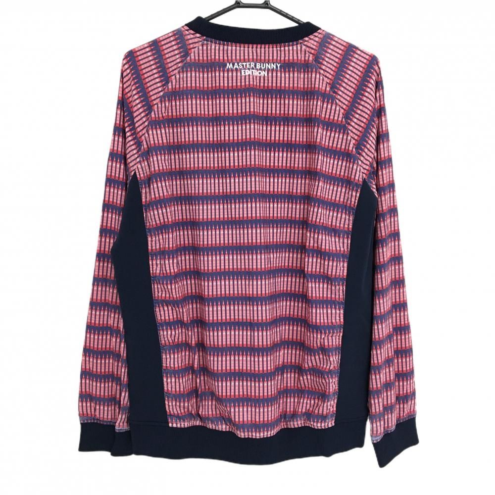 マスターバニー ナイロンスニード レッド×ネイビー 総柄 蓄熱裏地 ブルゾン メンズ 6 XL ゴルフウェア MASTER BUNNY EDITION