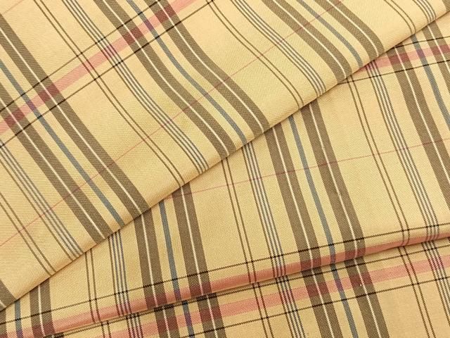 平和屋着物▽本場縞大島紬 単衣 格子 正絹 AABB2272fy