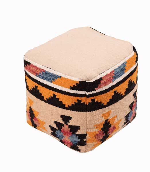 オルテガ調のキリムクッションスツール 発泡ビーズ