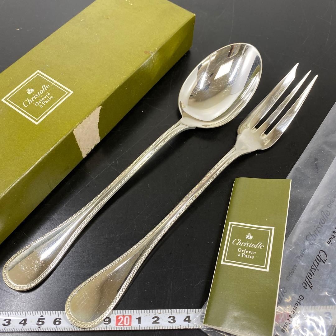 クリストフル 特大スプーン フォーク 214g 東さ6-1008