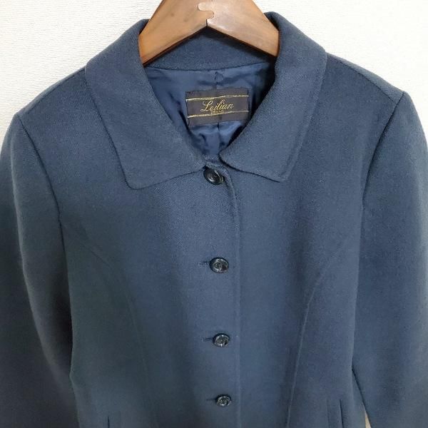 wnc レリアン Leilian コート 11 紺 ハーフコート カシミア
