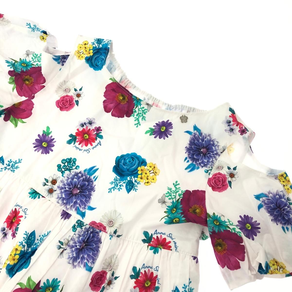 ANNA SUI mini アナスイミニ ワンピース サイズ:130 ホワイト キッズ