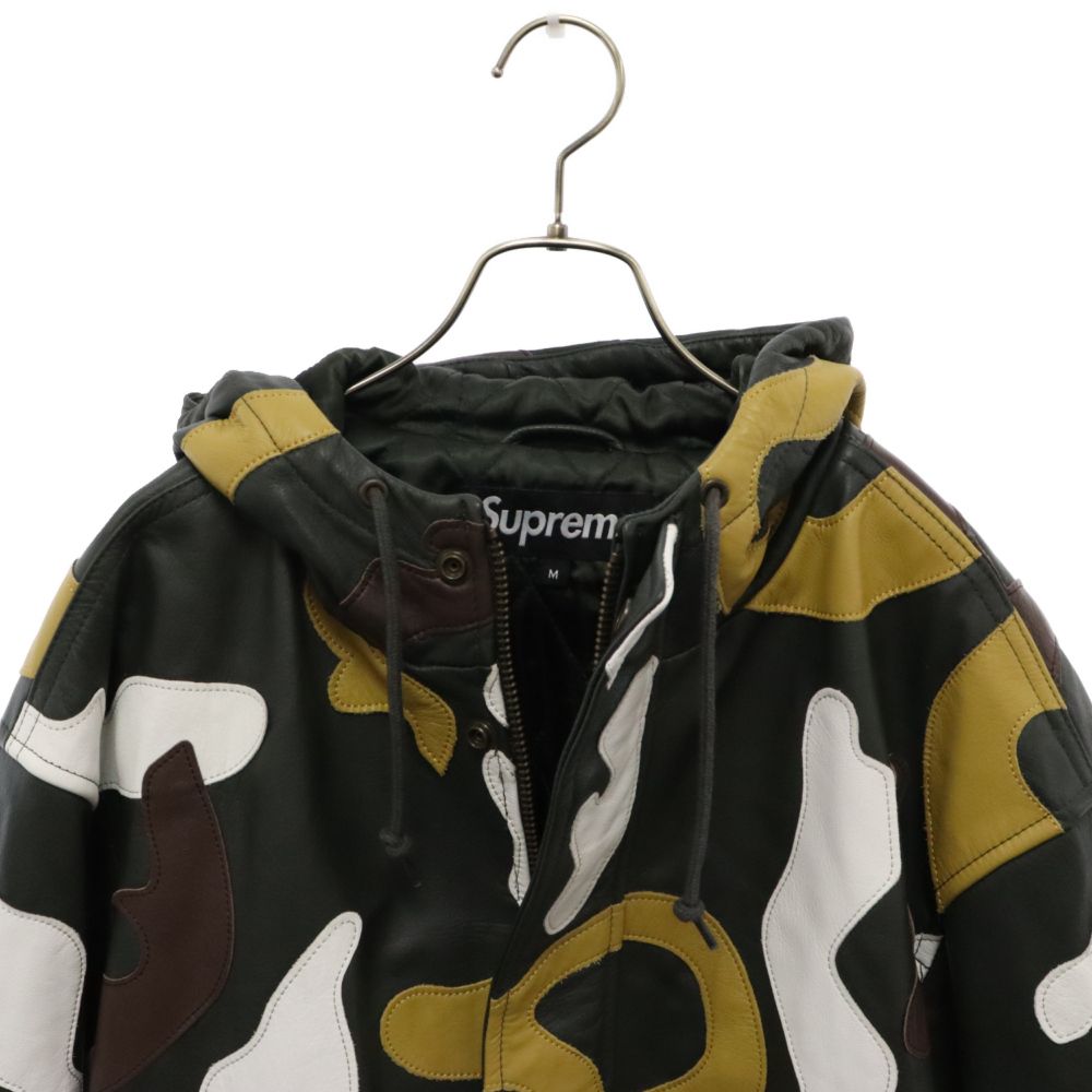 SUPREME (シュプリーム) 19AW Camo Leather Hooded Jacket カモ