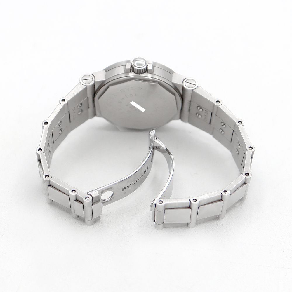 可動品【BVLGARI/ブルガリ】LCV29S ディアゴノ スポーツ　自動巻き　スイス製　デイト　黒文字盤　SSベルト　レディース腕時計　H801 BVLGARI&frasl;ブルガリ ディアゴノ スポーツ LCV29S ダイヤ11P 腕時計