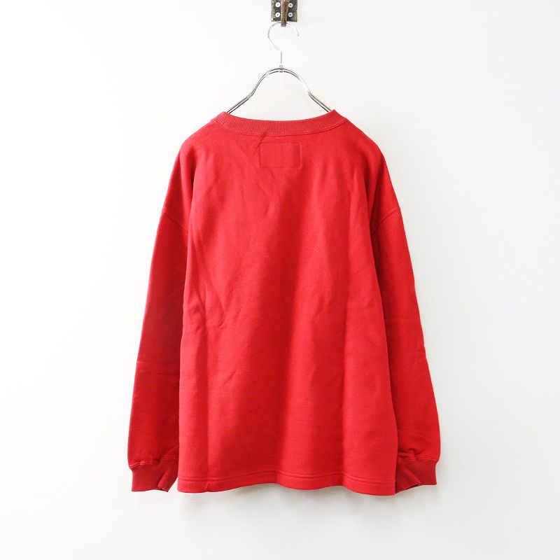 2025SS ピンクハウス PINK HOUSE Rambling Hearts刺繍ハートワッペン付きトレーナー |レッド トップス クルーネック 2400014646184