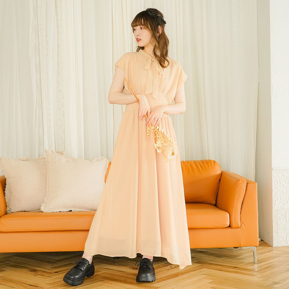 夢展望公式 [新品未使用] フロントタイコルセットワンピース [ベージュ  