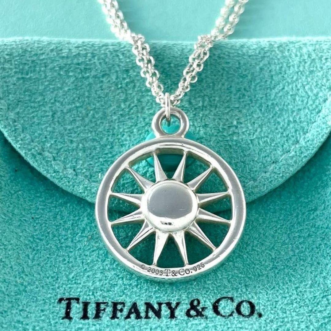 【希少レア】ティファニー シルバーネックレス トップ 925太陽 ティファニー 希少 太陽 サン コインモチーフ ネックレス シルバー