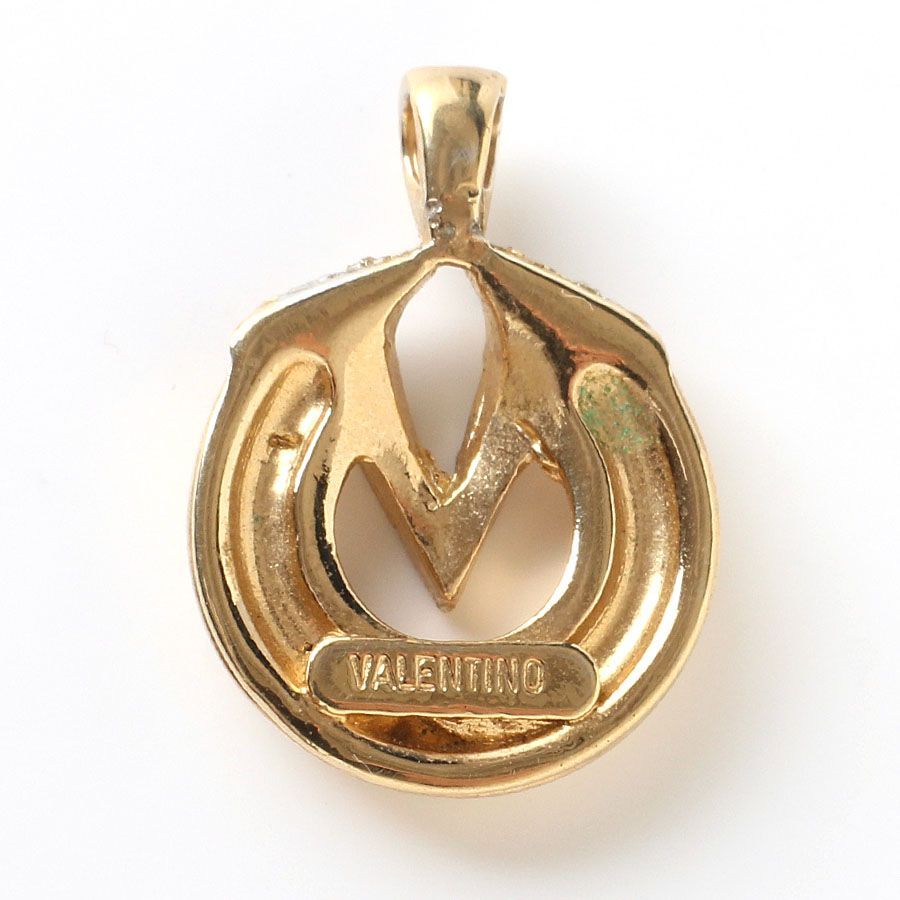 M18975 美品 VALENTINO ヴァレンティノ ヴィンテージ Vロゴ ネックレス 