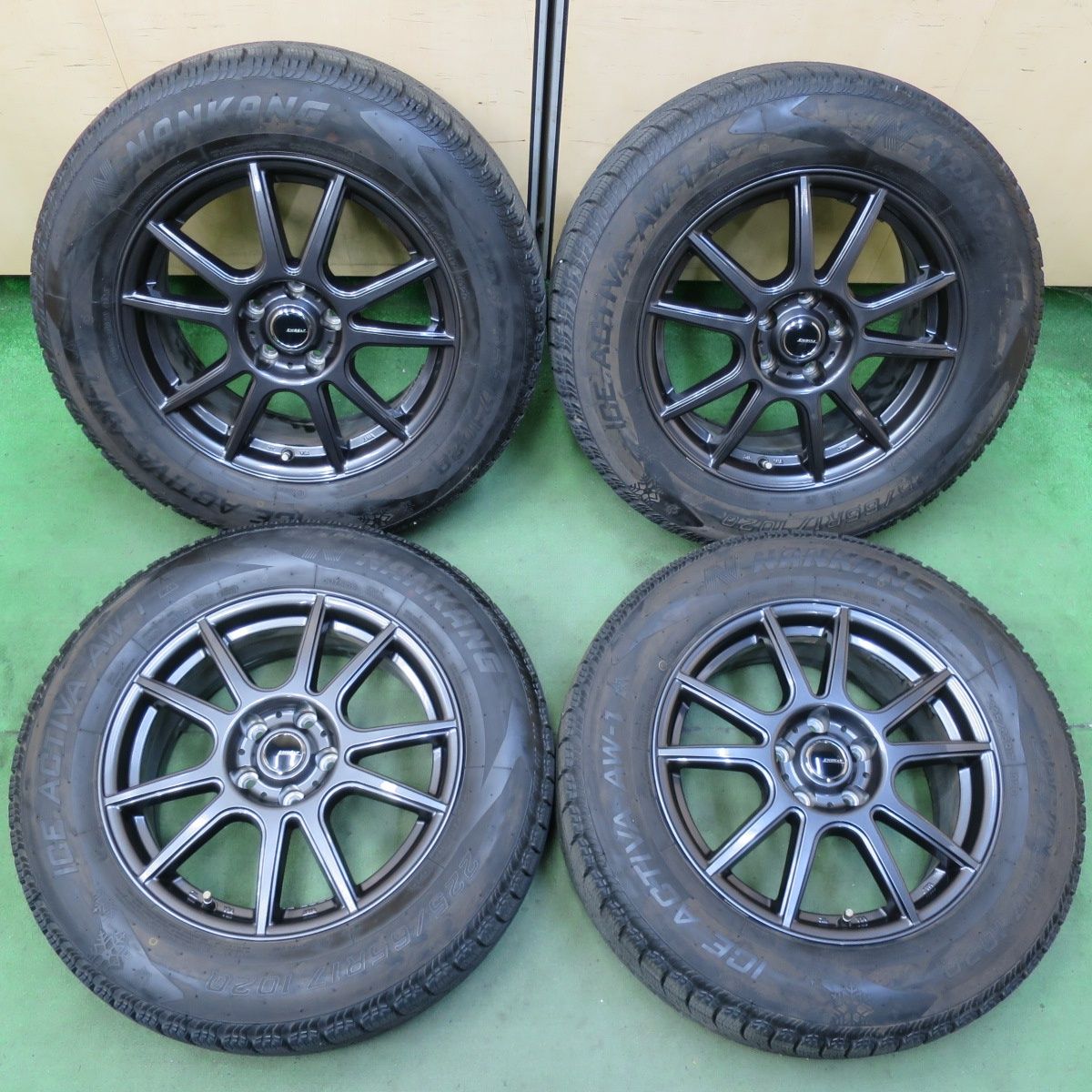 バリ溝 23年 キレイ 9分 スタッドレス 225 65R17 ナンカン アイスアクティバ AW-1 EMBELY 17インチ PCD114.3 5H 5093016イス