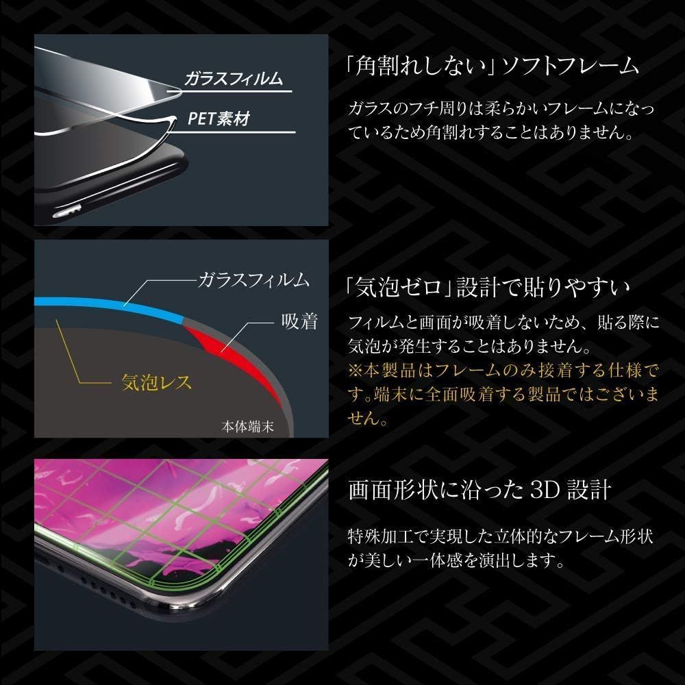 Xperia 1 SO-03L / SOV40 / 802SO ガラスフィルム 「GLASS PREMIUM FILM」 立体ソフトフレーム ブラック ブルーライトカット