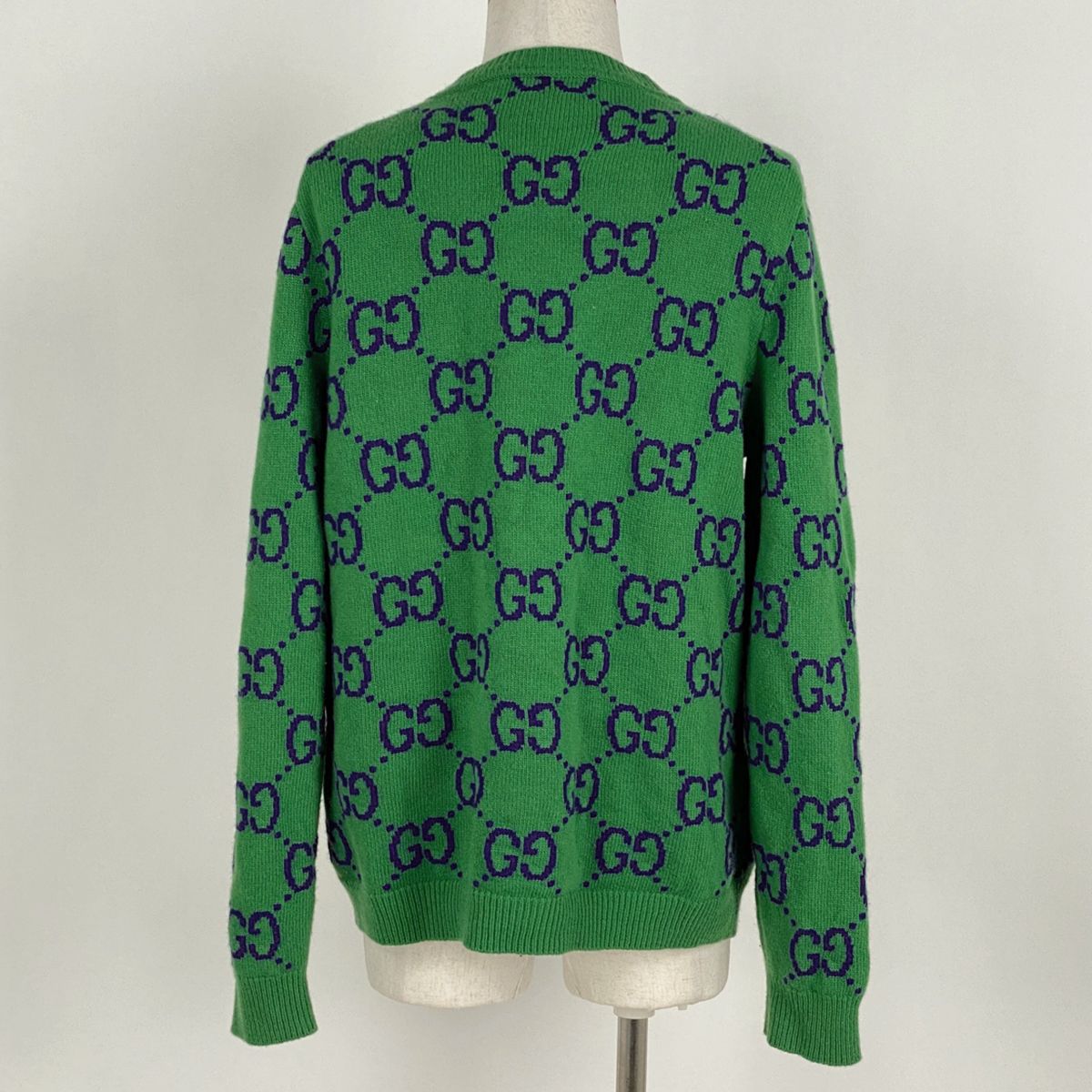 グッチ　GGインターシャ カーディガン　グリーン グッチ GUCCI GGインターシャ カーディガン GG柄 ニット トップス