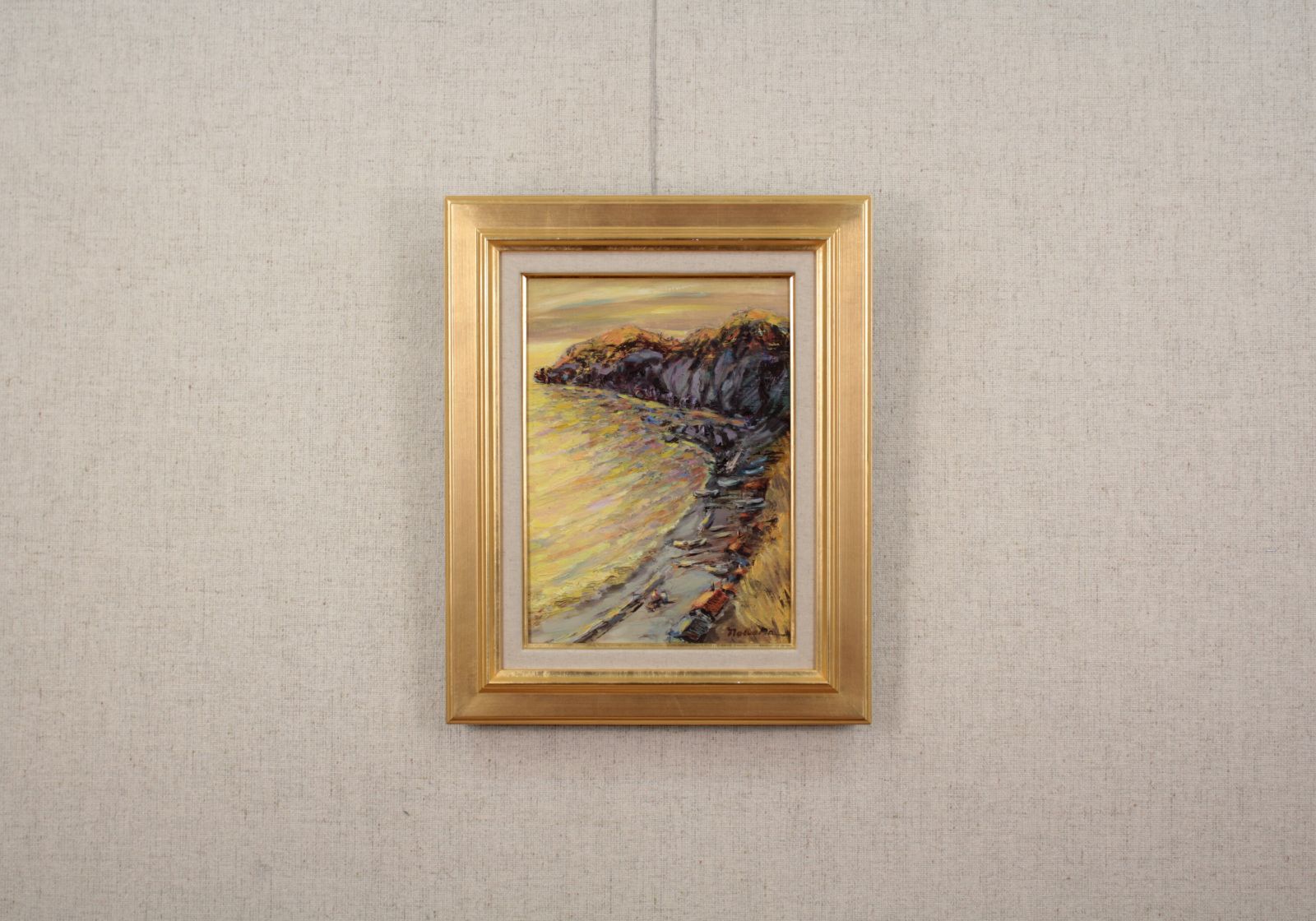 信岡成子『北の浜辺』油彩画【真作保証】 絵画 信岡成子 『北の浜辺』 油彩画 - 北海道画廊