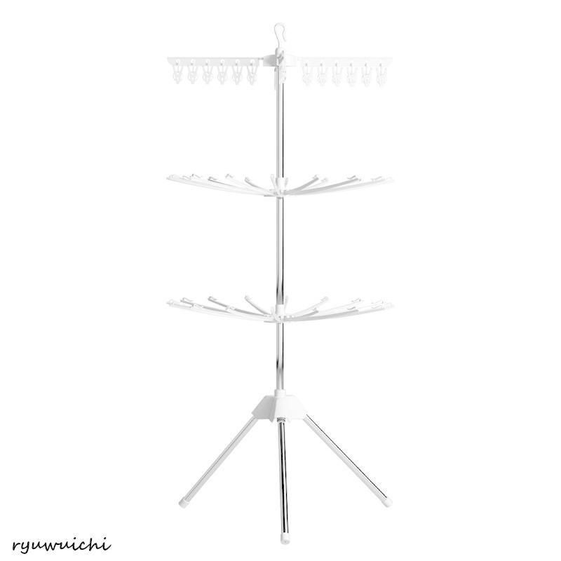 物干しスタンド 室内用 屋外用 3段式 洗濯物干し パラソル タオルハンガー ピンチハンガー ステンレス製 組立式 工具不要 省スペース 簡単 MARWIL-DEMENAGEMENTS_CH