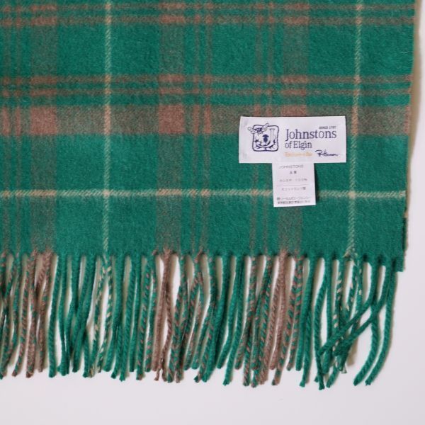 【美品】ジョンストンズカシミヤ大判グリーン 正規品 別注 】ジョンストンズ Johnstons カシミヤ 大判