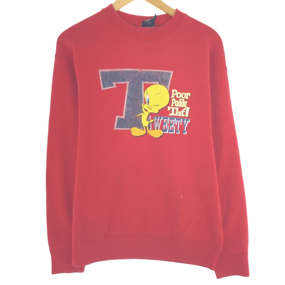古着 90年代 WARNER BROS STUDIO STORE LOONEY TUNEトゥイーティー キャラクタースウェットシャツ トレーナー USA製 メンズL/eaa410153