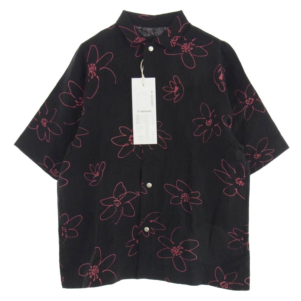 エーエフアーティファクト A.F ARTEFACT ag-9002-2 Flower Half Sleeve Shirts フラワー ハーフ スリーブ 半袖 シャツ ブラック系 2【中古】
