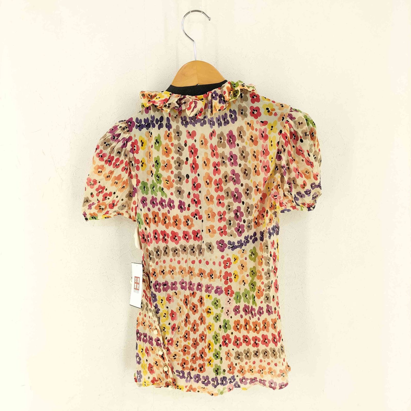 ツモリチサト TSUMORI CHISATO 花柄 シルク 半袖 ブラウス