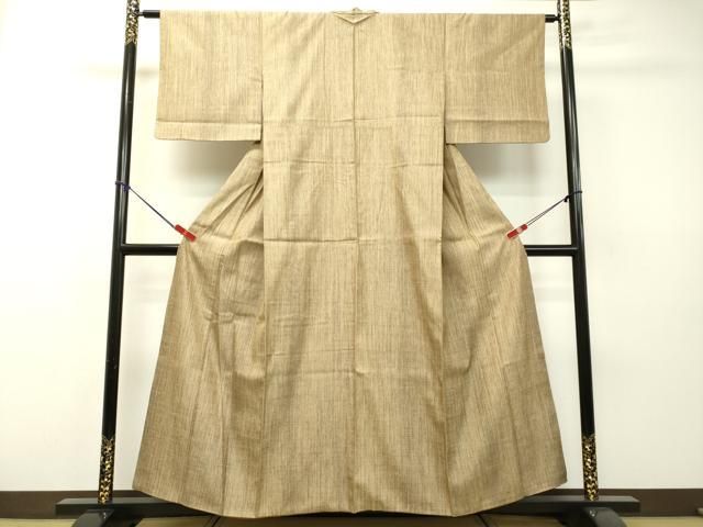 平和屋着物○上質な紬 薬草染 間道 反端付き 正絹 逸品 DAAR4373tw  