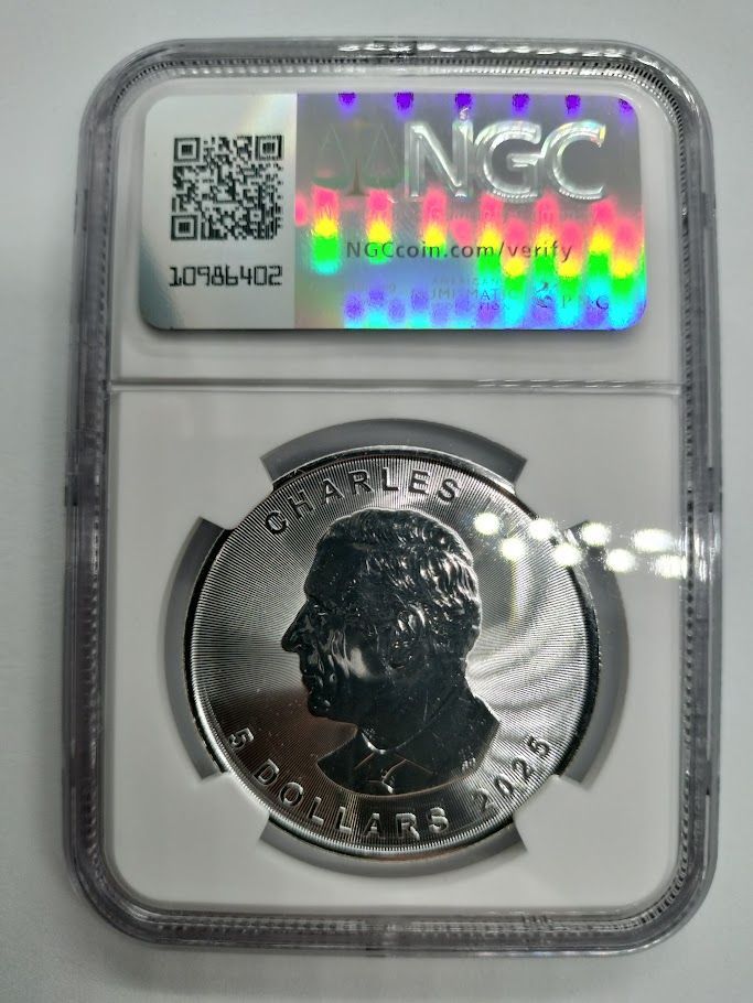 本物 5ドル 2025年 MS69 NGC カナダ メープルリーフ シルバー 1オンス 貨幣