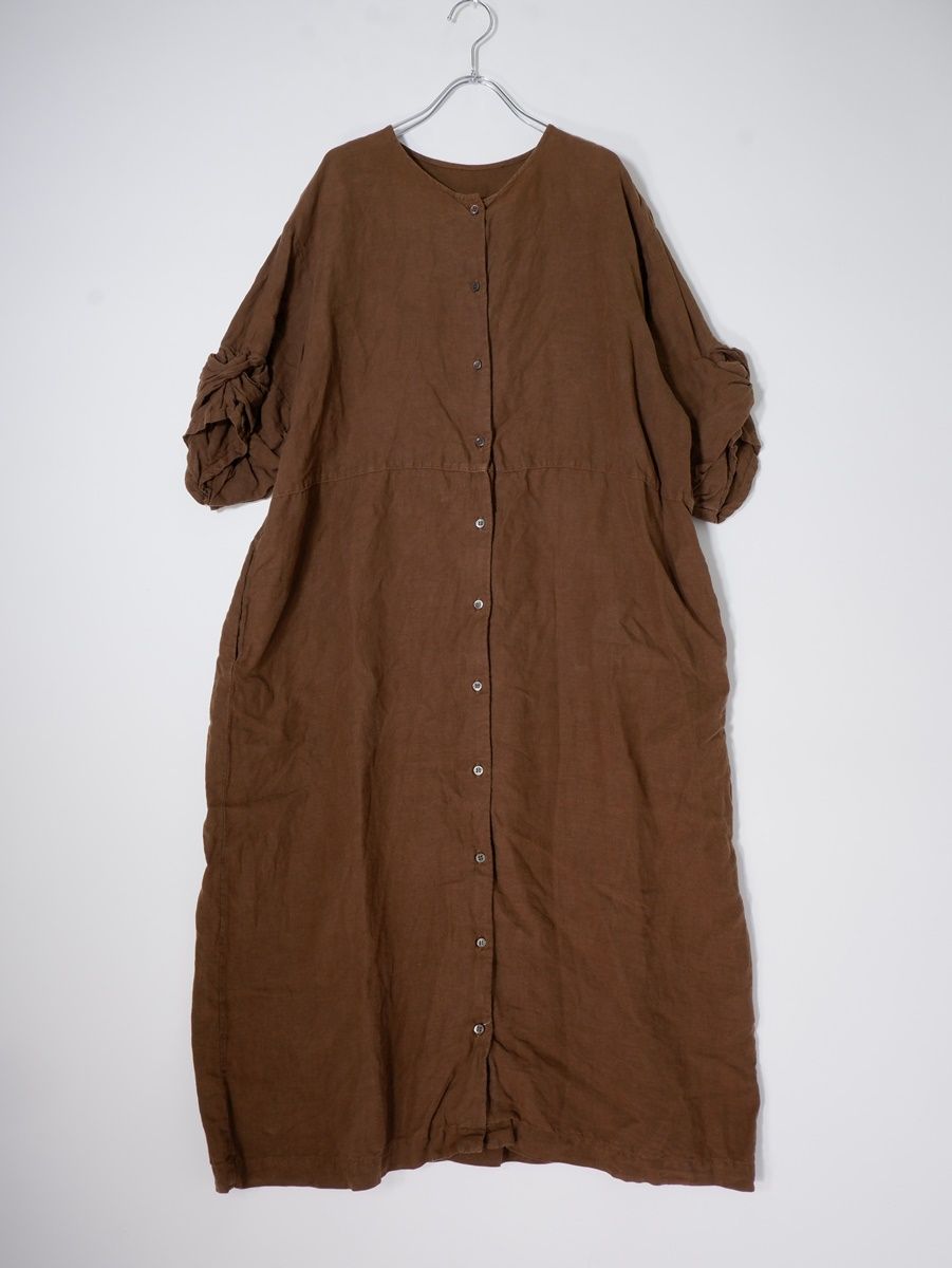 nest robeネストローブ リネンツイストスリーブ前開きワンピース【F  
