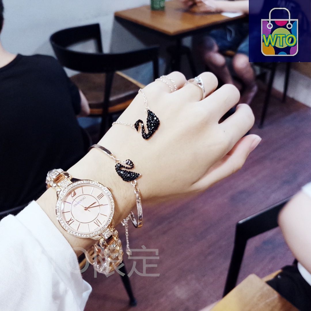 SWAROVSKI 腕時計 ネックレスセット 値下げしますた 今日特価】スワロフスキー 三件セット（腕時計＋ブレスレット＋