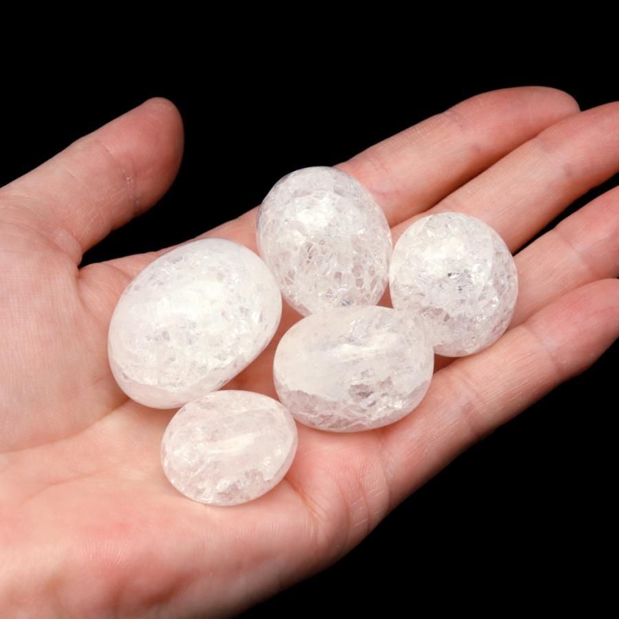 クラック水晶 タンブル ホワイト さざれ石 150g 爆裂 水晶 白色 クリア