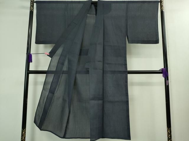 平和屋着物 上 夏物 男性 本場小千谷ちぢみ 麻 色無地 濃藍色 DZAA9907kh5