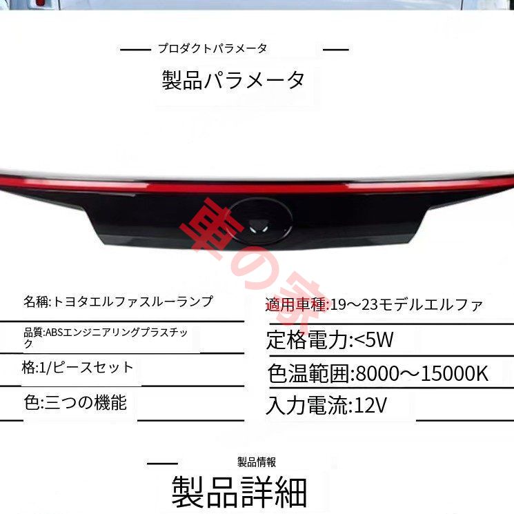 30アルファード 30ヴェルファイア テールランプ センターガーニッシュ 