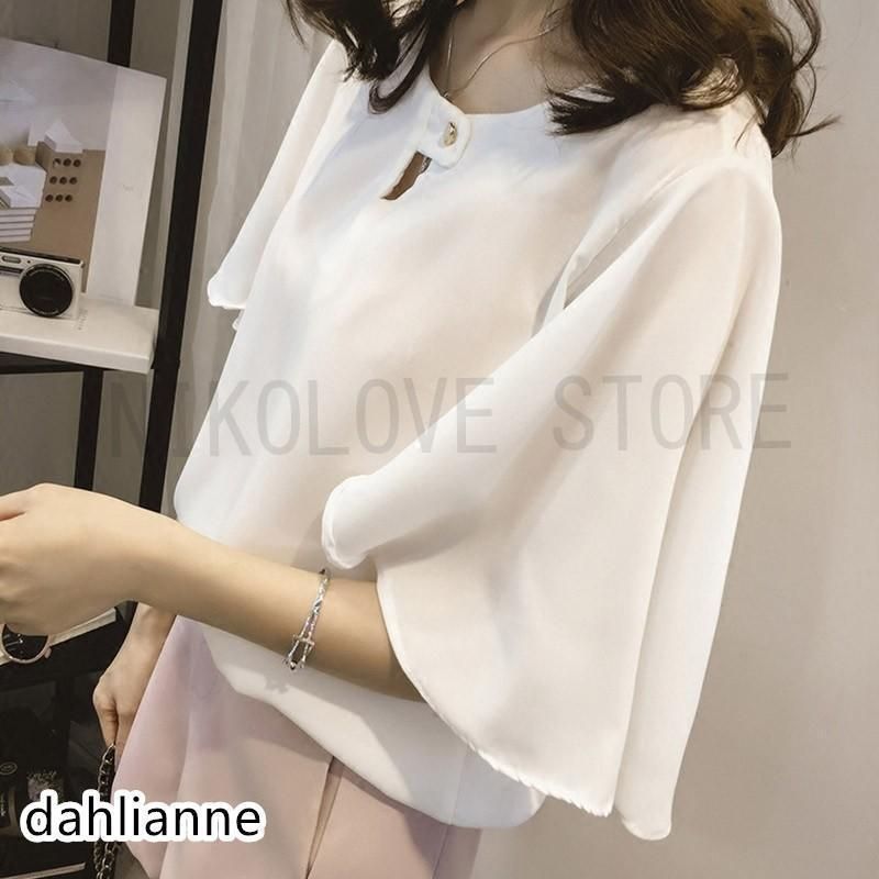 レディース 半袖シフォン トップス シフォンシャツ シンプルトップス シフォントップス レディース シフォン 半袖トップス 2点セット ゆったり