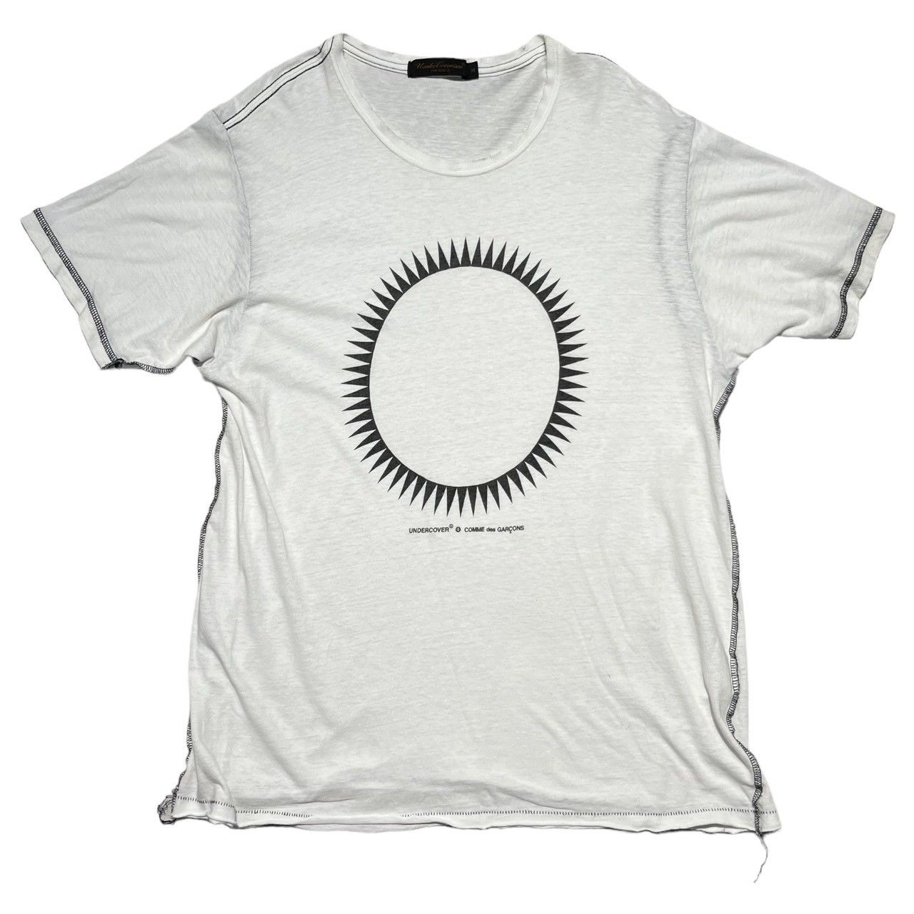 UNDERCOVERISM × COMME des GARCONS(アンダーカバーイズム×コムデギャルソン) 03SS 「SCAB」　GIZ CIRCLE T-SHIRT スキャブ ギズ サークル Tシャツ コラボ M ホワイト×ブラック 少数生産 稀少品