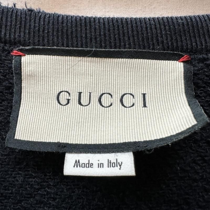 GUCCI グッチ トレーナー 長袖 ヴィンテージ 加工 ロゴ プリント