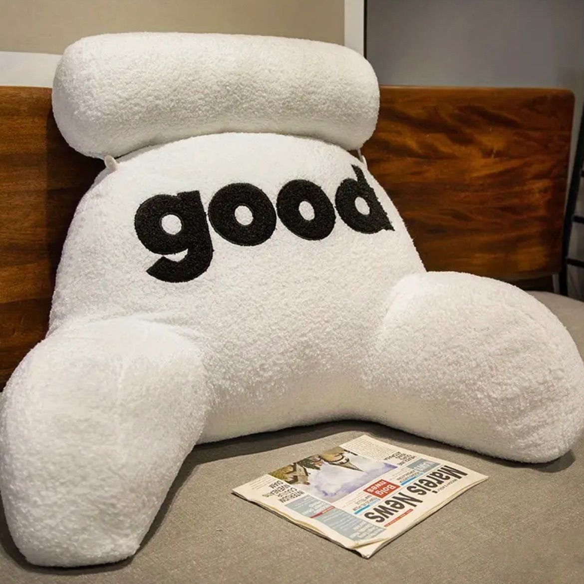 クッション 枕 レタープラッシュスロー枕 リビングルーム ベッドサイド ベッド ソファー ダイニングルーム オフィス 学校 昼寝用 休憩 居心地の良い バックレストクッション おしゃれ 韓国風 ユニーク 個性的 ホワイト 白